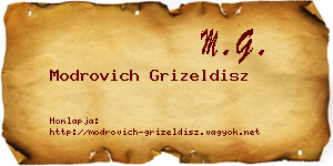 Modrovich Grizeldisz névjegykártya